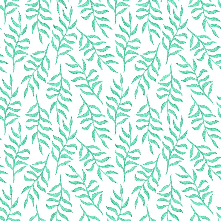 Foto padrão sem costura de aquarela suave com folhas e galhos de esmeralda em fundo branco textura botânica azul-verde para papel de embrulho têxtil superfície de design de impressão