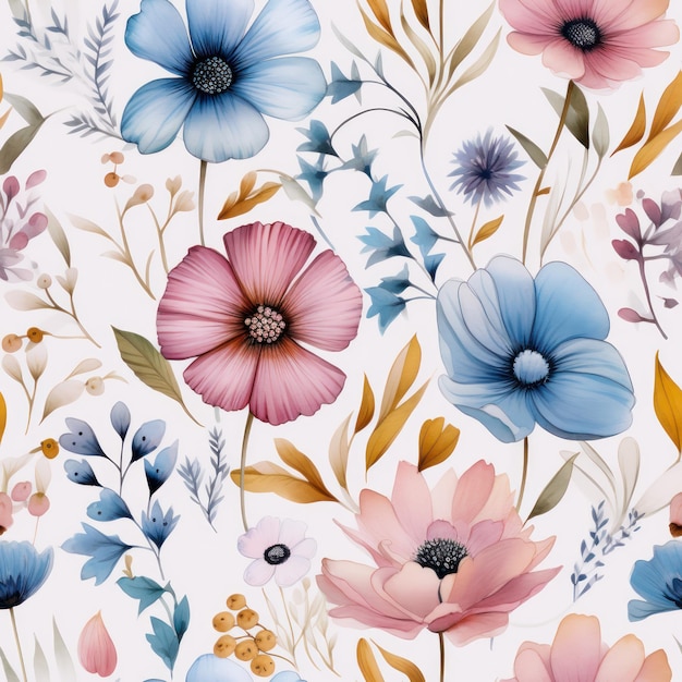 Padrão sem costura de flores abstratas Design para embrulho de papel de parede têxtil de tecido de moda