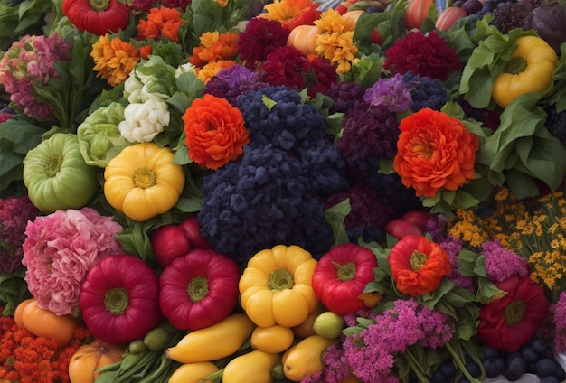 Padrão sem costura de frutas e legumes Fundo de comida com frutas e legumes