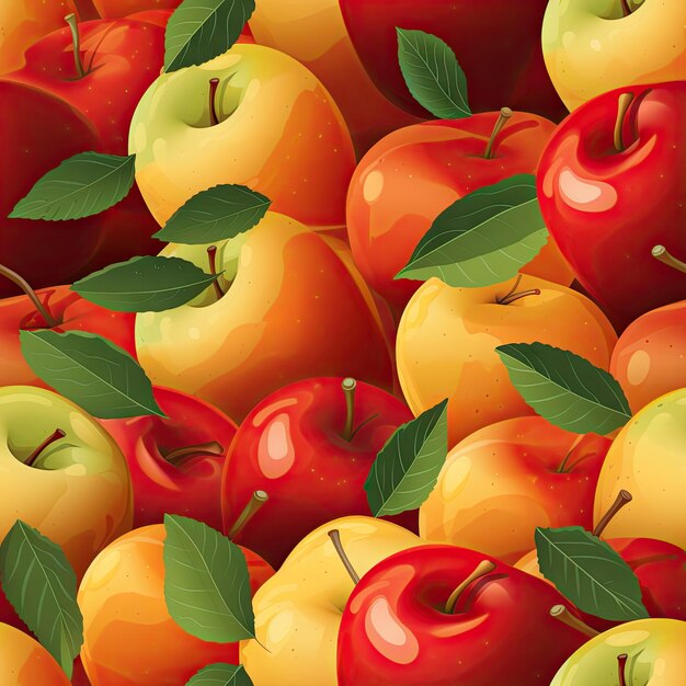 Foto padrão sem costura de maçãs