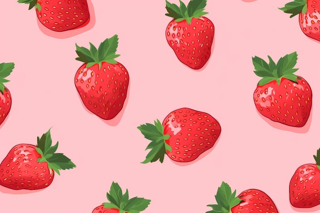 Padrão sem costura de morango perfeitamente abstrato desenhado à mão em FL 01350 00