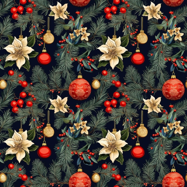 Foto padrão sem costura de natal vintage retrô cristmas embrulho design papel de scrapbooking de natal