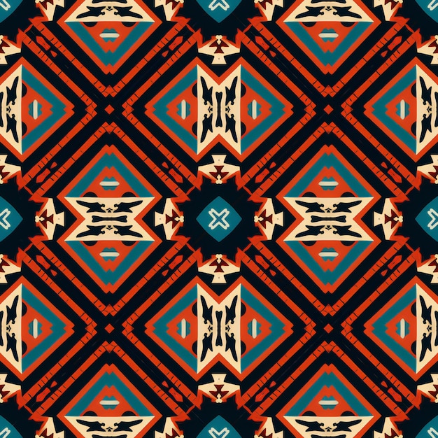 Padrão sem costura estilo asteca Fundo tribal asteca Impressão de moda chique Boho Azulejo Boho boho