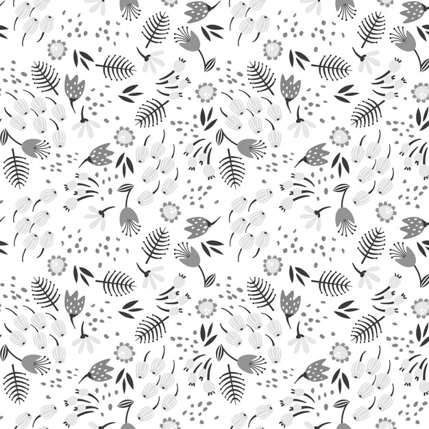 padrão sem costura flor floral flor folhas ilustração doodle natureza animal para papel de parede papel de presente de convite de casamento