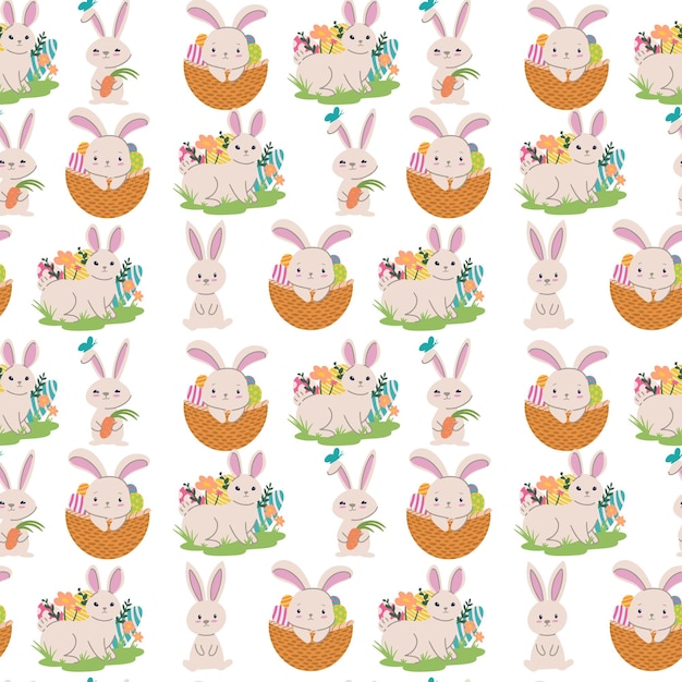 Padrão sem costuras colorido com conceito de Páscoa de primavera Padrão de aquarela de Páscua com Páscoa