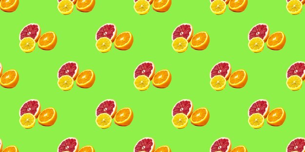 Padrão sem costuras com laranja de limão e toranja