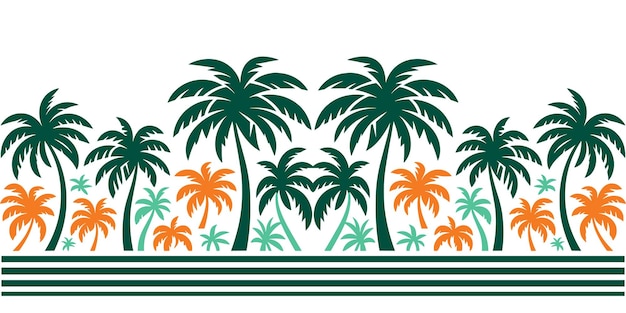 Padrão sem costuras com palmeiras e listras verão tropical do Havaí papel de parede de ilustração vetorial