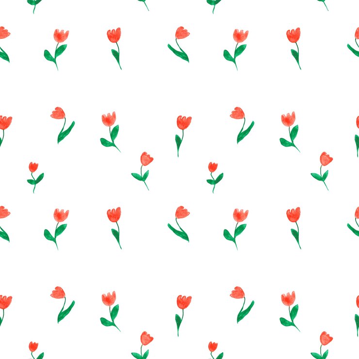 Foto padrão sem emenda de tulipas aquarela doodle