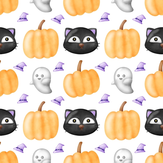 Padrão sem emenda fofo de halloween