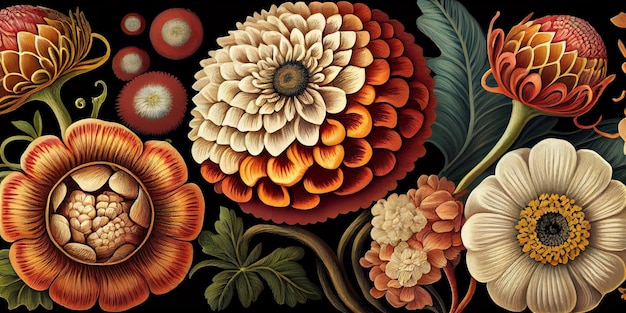 padrão sem emenda padrão de flor ernst haeckel