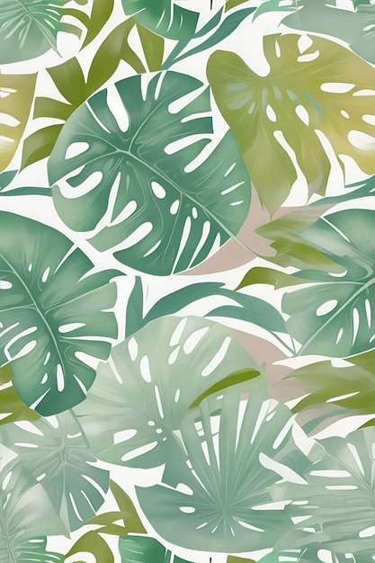 Padrão tropical abstrato sem costura com plantas brilhantes