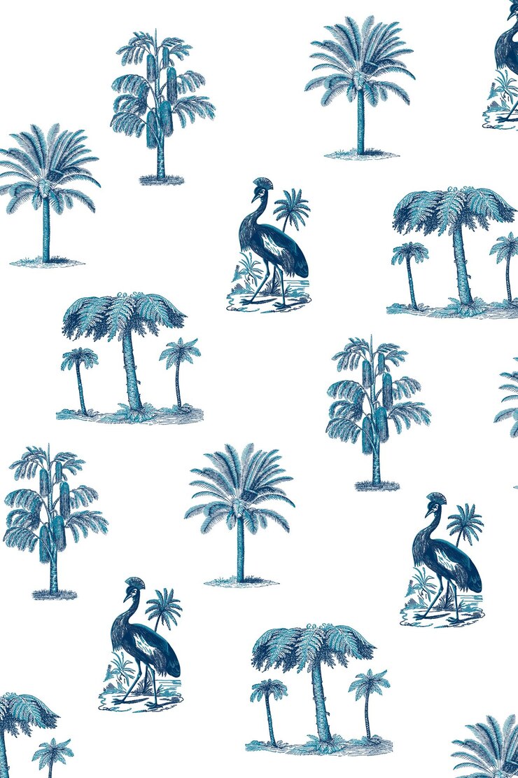 Foto padrão tropical png em fundo transparente de tom azul