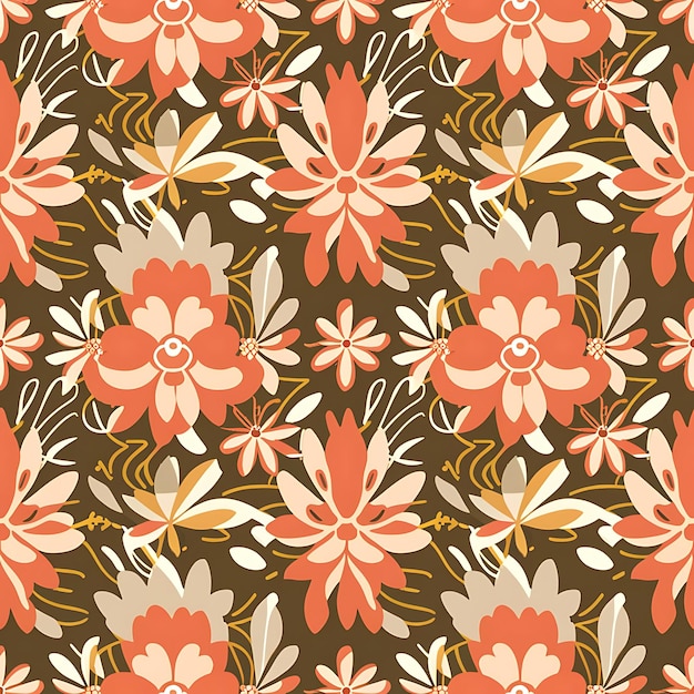 Padrão vetorial com flores abstratas