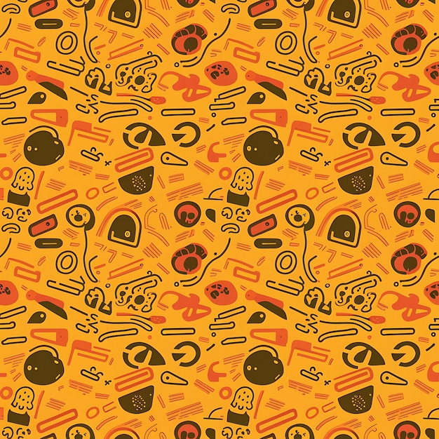 Padrão vetorial com imagem de pizza abstrata