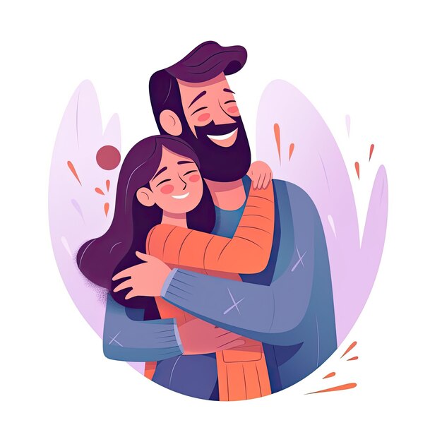 Padre e hija abrazándose