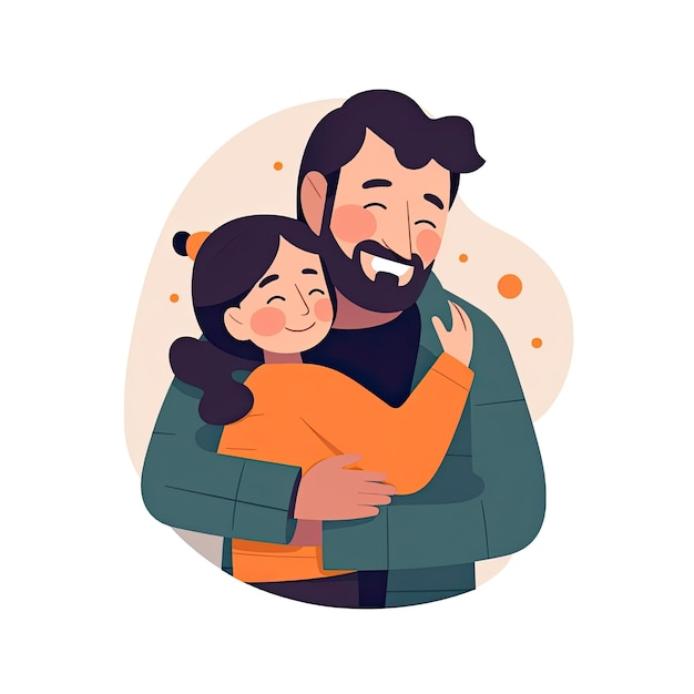 Foto padre e hija abrazándose