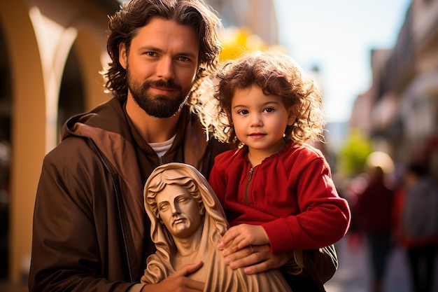 padre e hija en la iglesia fotos original