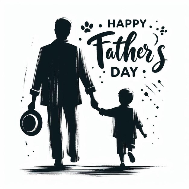 Foto padre e hijo caminando de la mano y celebrando el feliz día del padre