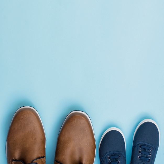 Foto padre e hijo par de zapatos