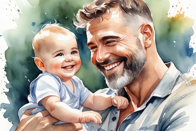padre e hijo pintando padres felices y familia felizpadre e hijo pintando padres felices y familia feliz