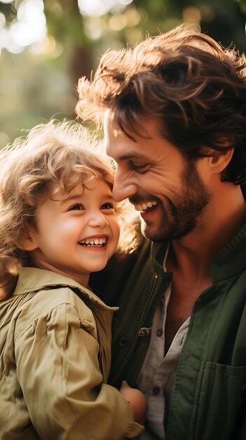 Un padre está jugando con su hijo.