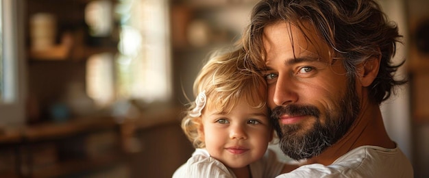 Padre y hijo pequeño en casa