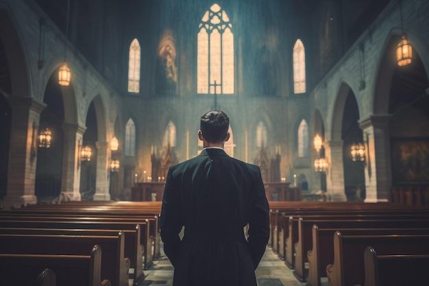 Padre homem interior da igreja Gerar Ai