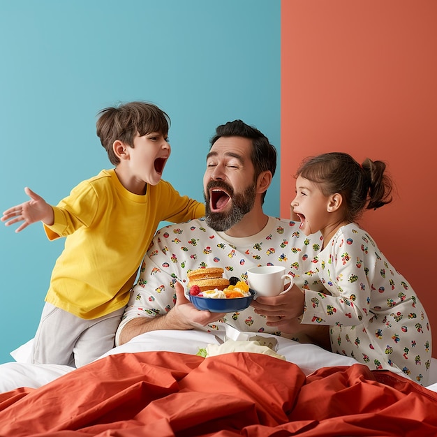 El padre sorprende con un gesto hecho a mano