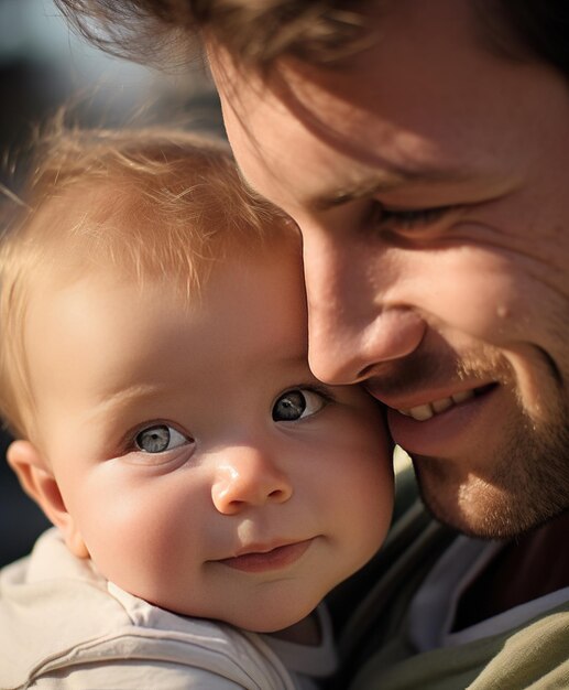 Padre con su bebé al aire libre