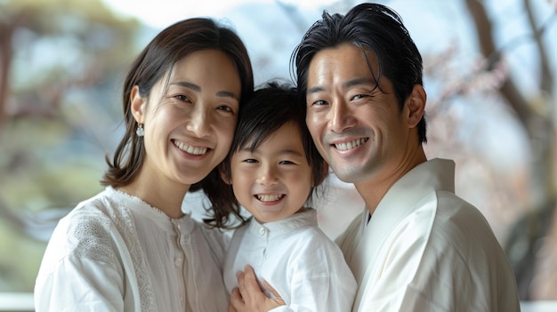 Foto padres jóvenes e hijos