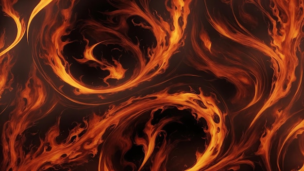 Padrões castanhos abstratos queimam em chamas ardentes