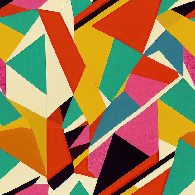 Padrões coloridos poligonais em um design boho sem costura