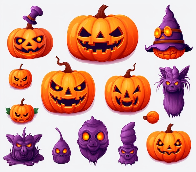 padrões de abóboras de halloween clipart