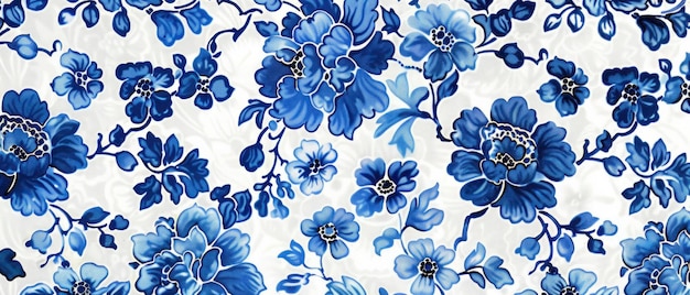 Padrões de flores chinesas e padrão de porcelana azul e branca