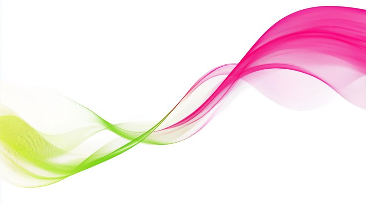 Foto padrões de ondas coloridas abstratas fluindo graciosamente sobre um fundo branco