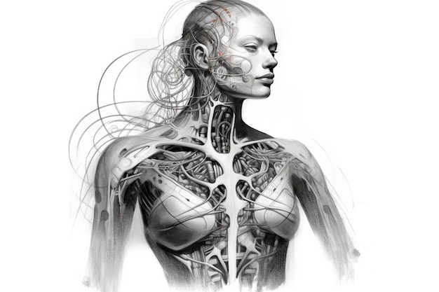 Padrões de tatuagem aplicados ao corpo Esboços de desenhos em um estilo criativo Estêncil de esboço de arte para redesenho Desenho na pele humana Generative AI