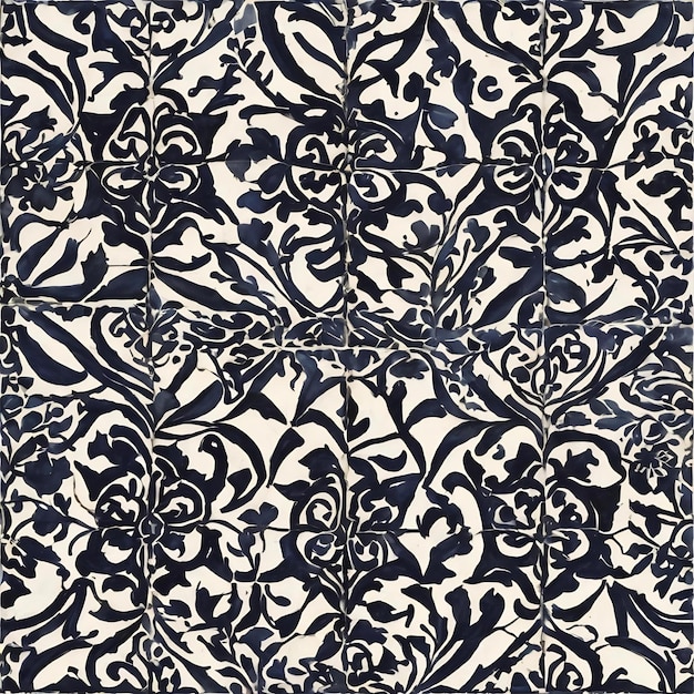 Padrões decorativos mediterrânicos de aquarela em azulejos monocromáticos padrões de design de bordas