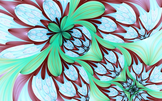 Padrões e formas fractais abstratos Formas naturais fluidas dinâmicas Flores e espirais Padrão de relaxamento psicodélico misterioso