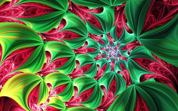 Padrões e formas fractais abstratos Formas naturais fluidas dinâmicas Flores e espirais