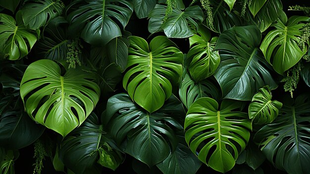 Padrões exuberantes de folhas Monstera