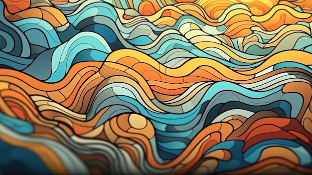 Padrões geométricos coloridos abstratos Conceito de fantasia Pintura de ilustração