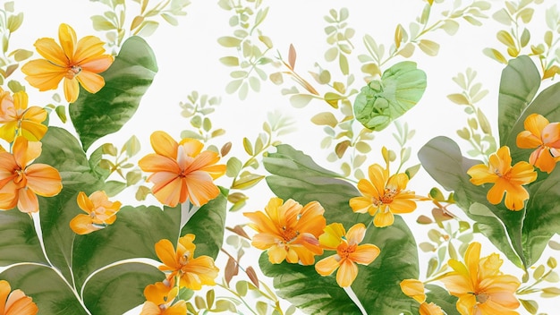 Padrões perfeitos de aquarela de flores amarelas