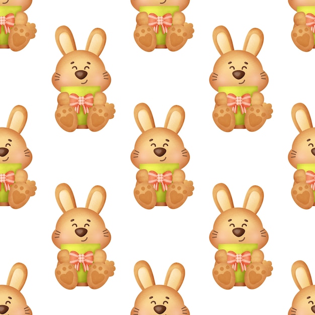 Padrões sem emenda de coelhos de Natal bonitos.
