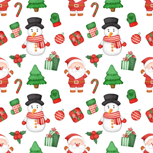 Padrões sem emenda de Natal em aquarela.