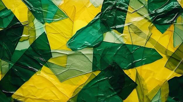 Foto padrões tropicais mistos verdes e amarelos respingos de cor abstrata