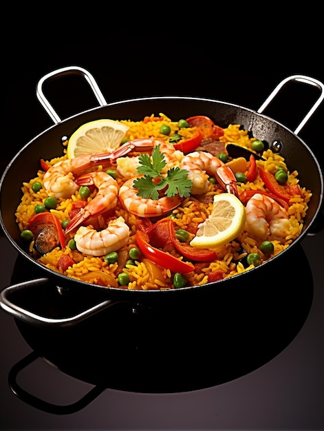 Paella mexicana colorida y deliciosa