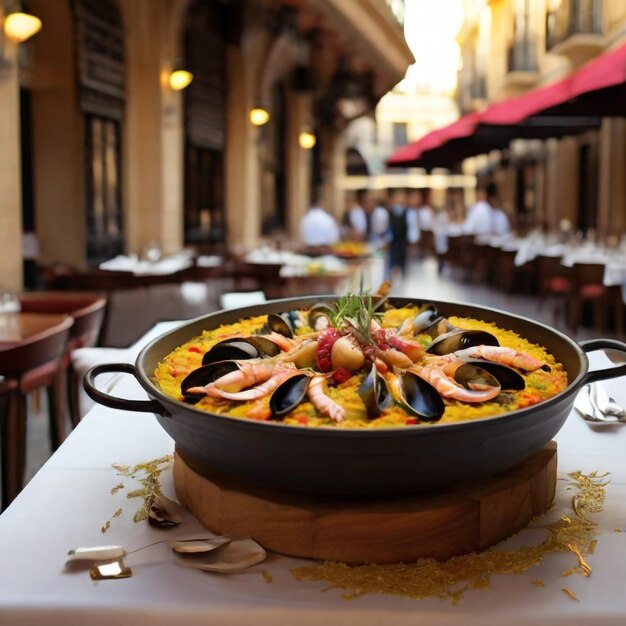 Foto paella panorama una extravagancia culinaria española