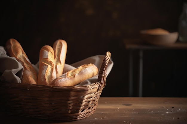 Pães Baguete Flauta para Publicidade Padarias Supermercados e Mais