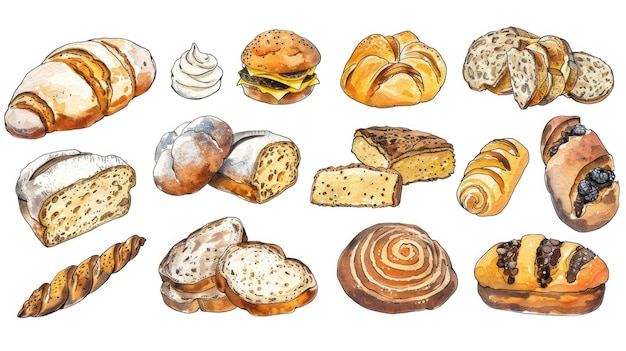 Pães e doces recém-cozidos