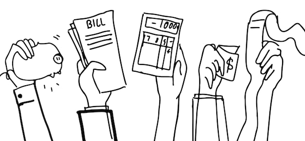 pagamento financeiro png conceito de dívida desenhada à mão